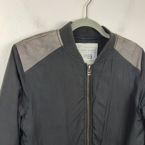Zadig & Voltaire Kal Bomber Jacket Womens Small Black Full Zip Faux Leather - Picture 2 of 11